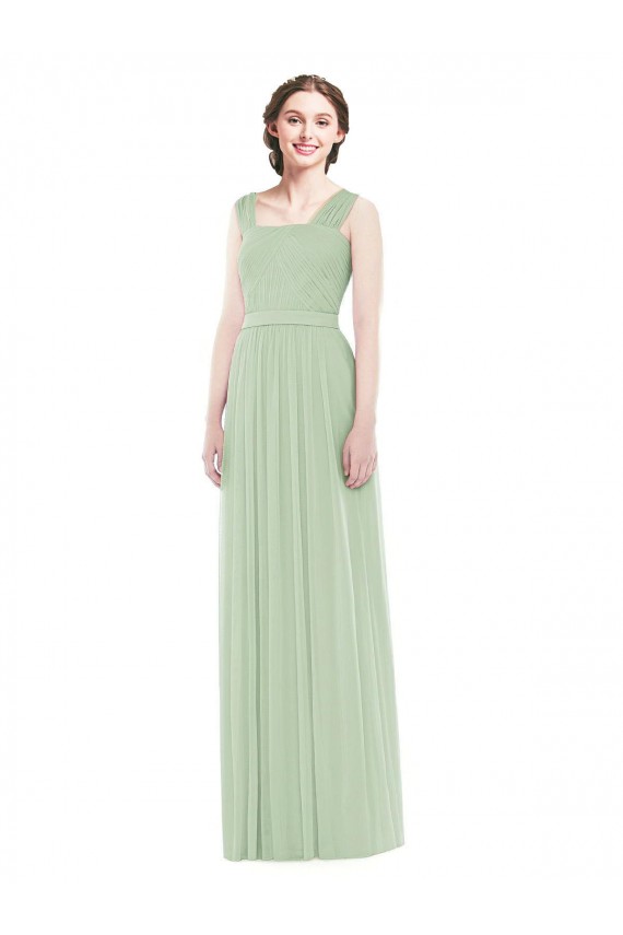 Sleeveless Chiffon Long Bridesmaid Dress with Shoulder Straps Brisbane