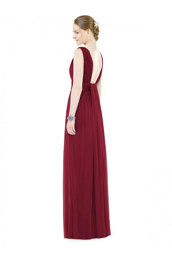Low Square Back Sleeveless Shirred Skirt Bridesmaid Dress Brisbane