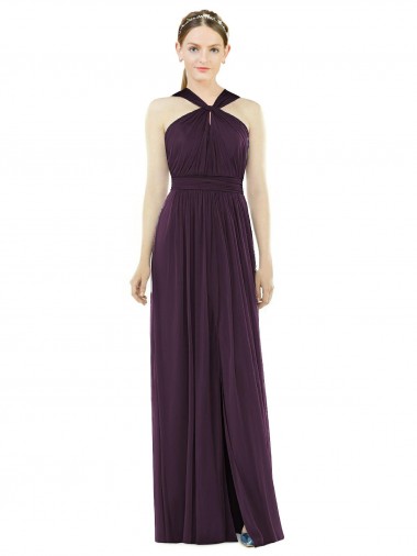 Maxi Chiffon Halter Neck Bridesmaid Dress Brisbane