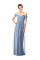 Off the Shoulder Chiffon Bridesmaid Dress with Draped Bodice Brisbane