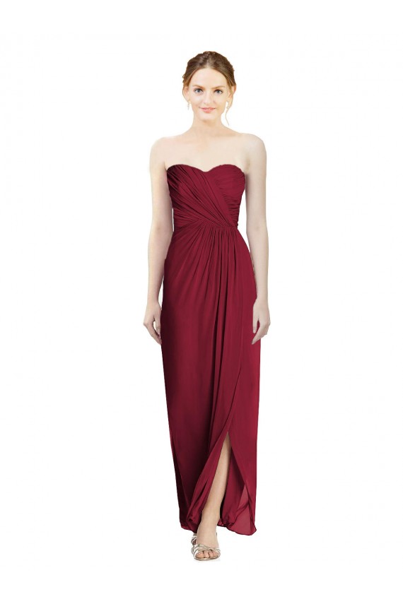 Strapless Sweetheart Long Chiffon Bridesmaid Dress Brisbane