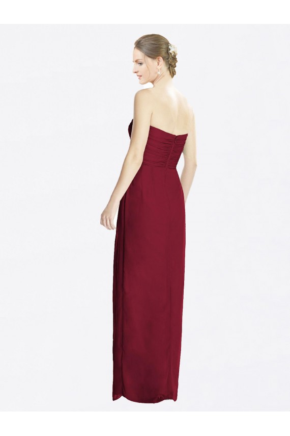 Strapless Sweetheart Long Chiffon Bridesmaid Dress Brisbane