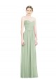 Crisscross Draped Full Length Strapless Chiffon Bridesmaid Dress Brisbane