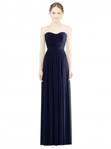 Low Back Draped Strapless Chiffon Formal Bridesmaid Dress  Brisbane