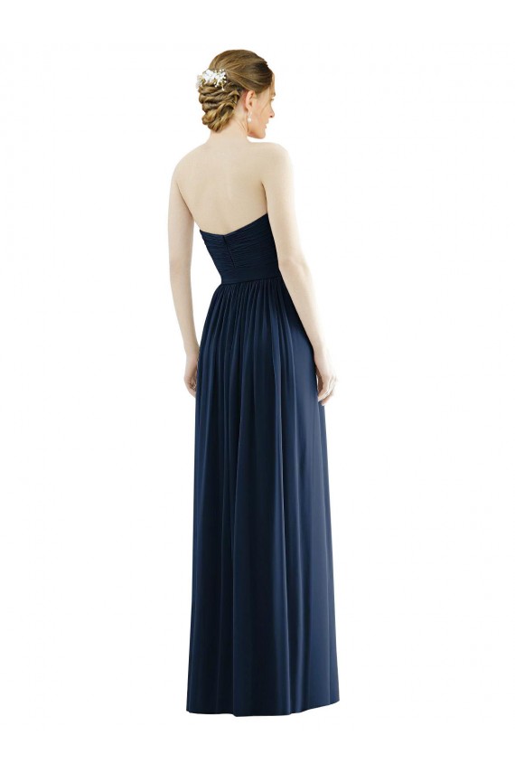 Low Back Draped Strapless Chiffon Formal Bridesmaid Dress  Brisbane
