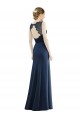 Lace Bodice Open Back Trumpet Chiffon Bridesmaid Dress with Bow Belt Brisbane