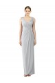 Draped Sleeveless Long Chiffon V-Neck Bridesmaid Dress Brisbane