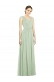 Natural Waist V-Neck Draped Chiffon Bridesmaid Dress Brisbane