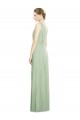 Natural Waist V-Neck Draped Chiffon Bridesmaid Dress Brisbane