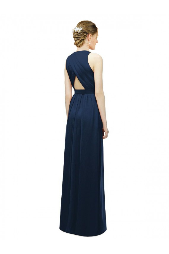 Sleek Halter Neck Chiffon Bridesmaid Dress  Brisbane