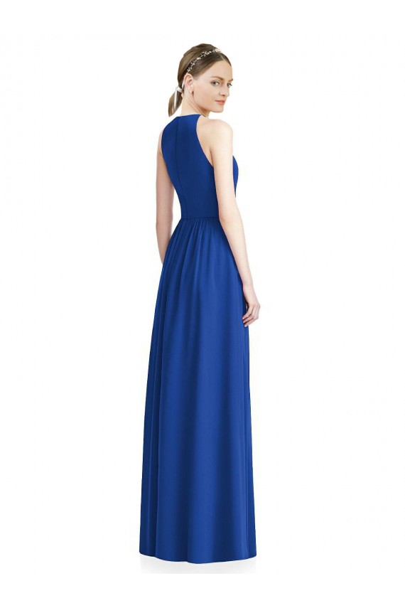 Draped Keyhole Long Chiffon Bridesmaid Dress Brisbane