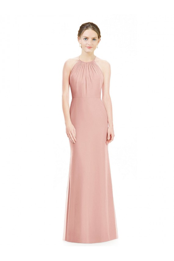 Halter Neck Trumpet Chiffon Bridesmaid Dress Brisbane