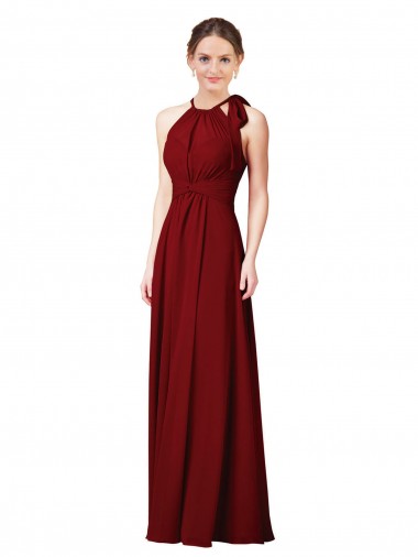 Luxe Chiffon Bridesmaid Dress with Open Slit In the Back Brisbane