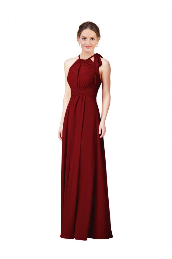 Luxe Chiffon Bridesmaid Dress with Open Slit In the Back Brisbane