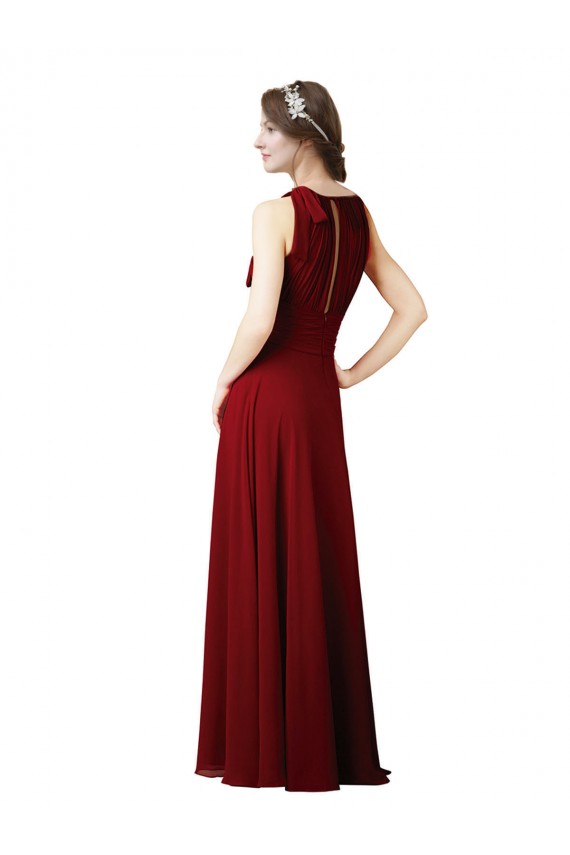 Luxe Chiffon Bridesmaid Dress with Open Slit In the Back Brisbane