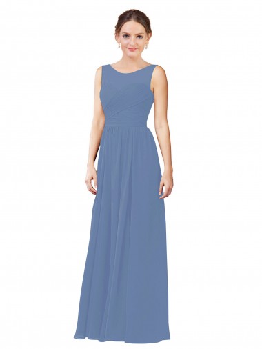 Luxe Chiffon Bridesmaid Dress with Illusion and Sweetheart Neckline Brisbane