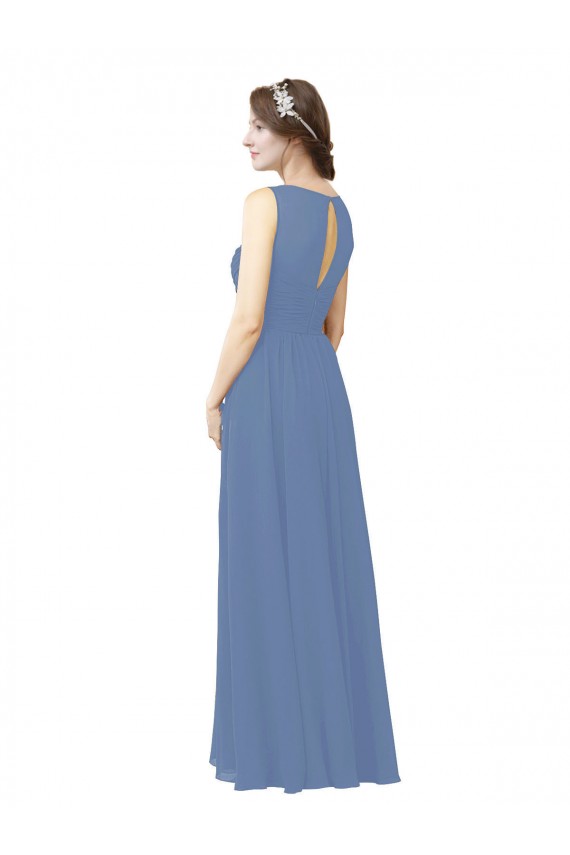Luxe Chiffon Bridesmaid Dress with Illusion and Sweetheart Neckline Brisbane