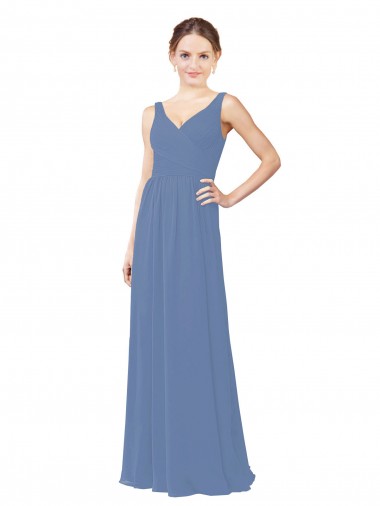 Draped V-Neck Luxe Chiffon Bridesmaid Dress Brisbane
