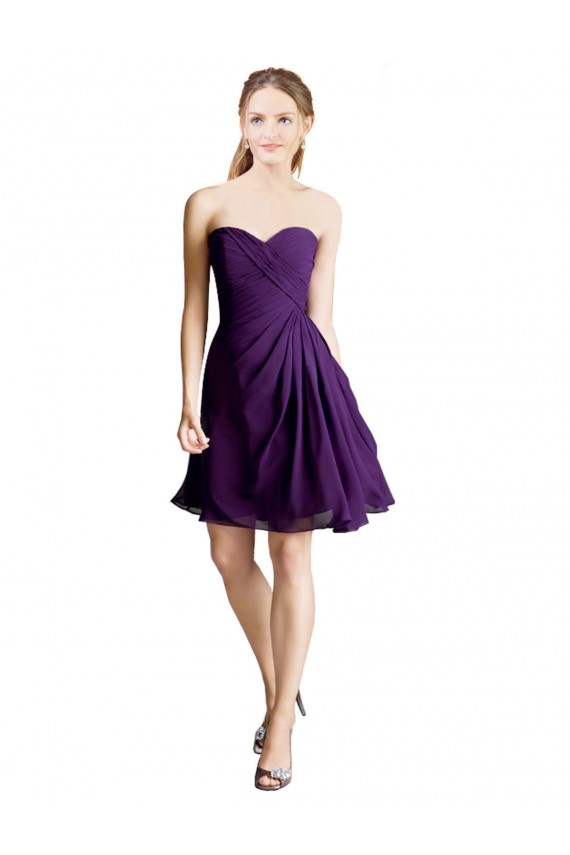 Draped Chiffon Long Sweetheart Cocktail Bridesmaid Dress Brisbane