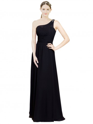 Sweetheart Chiffon Bridesmaid Dress with Beaded One Shoulder Strap Brisbane