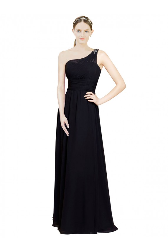 Sweetheart Chiffon Bridesmaid Dress with Beaded One Shoulder Strap Brisbane
