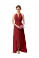 High Low Long Halter Keyhole Chiffon Bridesmaid Dress Brisbane