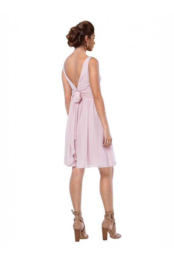 Short Knee Length Criss Cross Draped Chiffon Cocktail Bridesmaid Dress Brisbane