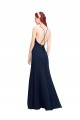 High Halter Fit and Flare Long Chiffon Bridesmaid Dress / Prom Dress with Criss Cross Low Back Brisbane