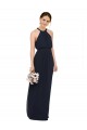 High Halter Neckline Chiffon Bridesmaid Dress with Slim Keyhole Back Brisbane