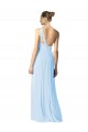 One Shoulder Long Chiffon Bridesmaid Dress with Shirred Bodice and Front Keyhole Brisbane