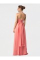 Shirred Bodice Full Length Long Chiffon Bridesmaid Dress Brisbane