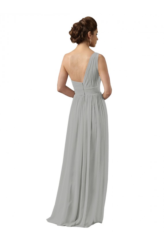 Ruffled One Shoulder Floor Length Long Chiffon Bridesmaid Dress Brisbane