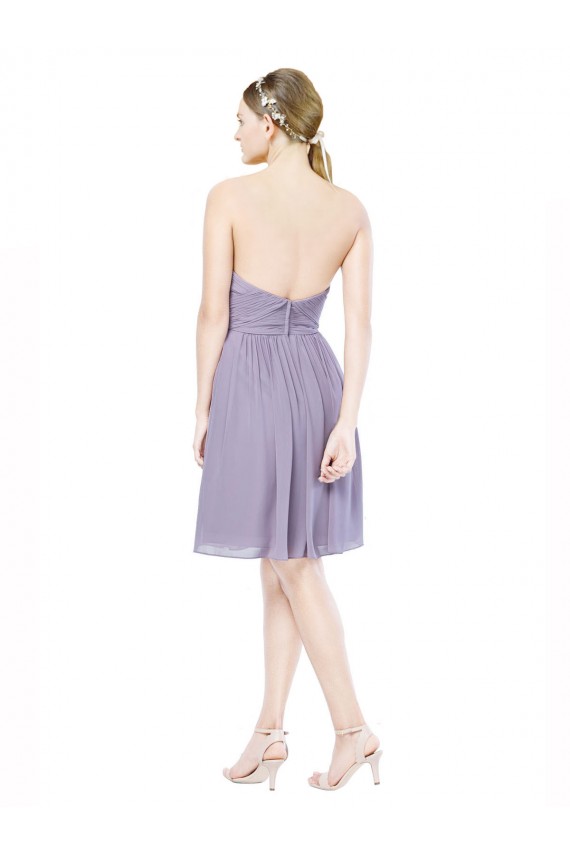 Short Sweetheart Knee Length Chiffon Cocktail Bridesmaid Dress with Open Back Brisbane