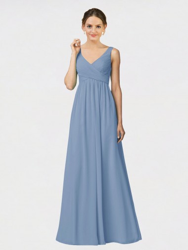 Long Chiffon Bridesmaid Dress with Sweetheart Neckline and Wide Straps Brisbane