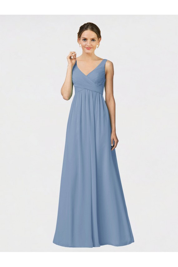 Long Chiffon Bridesmaid Dress with Sweetheart Neckline and Wide Straps Brisbane
