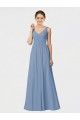 Long Chiffon Bridesmaid Dress with Sweetheart Neckline and Wide Straps Brisbane
