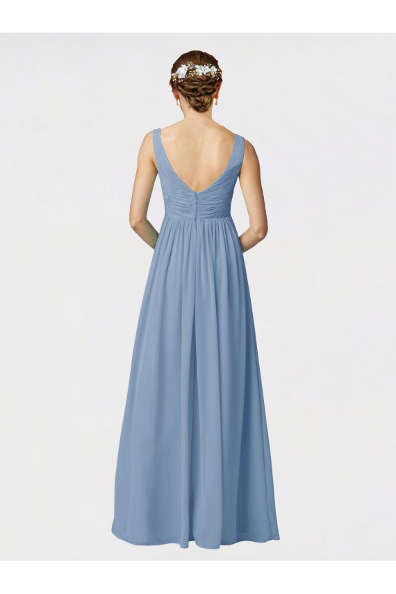 Long Chiffon Bridesmaid Dress with Sweetheart Neckline and Wide Straps Brisbane