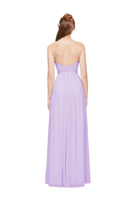 Strapless Mermaid Chiffon Bridesmaid Dress WITH High Side Slit and Ruffles Brisbane
