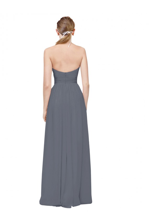 Twisted Waist Pleats Sweetheart Long Chiffon Bridesmaid Dress Brisbane
