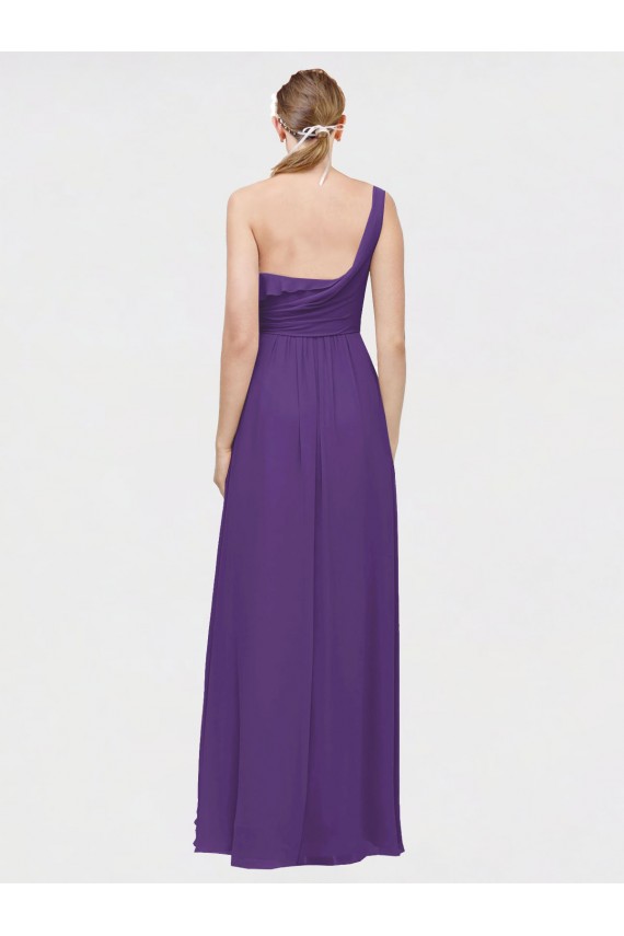One Shoulder High Low Chiffon Bridesmaid Dress with Wrap Waist Brisbane