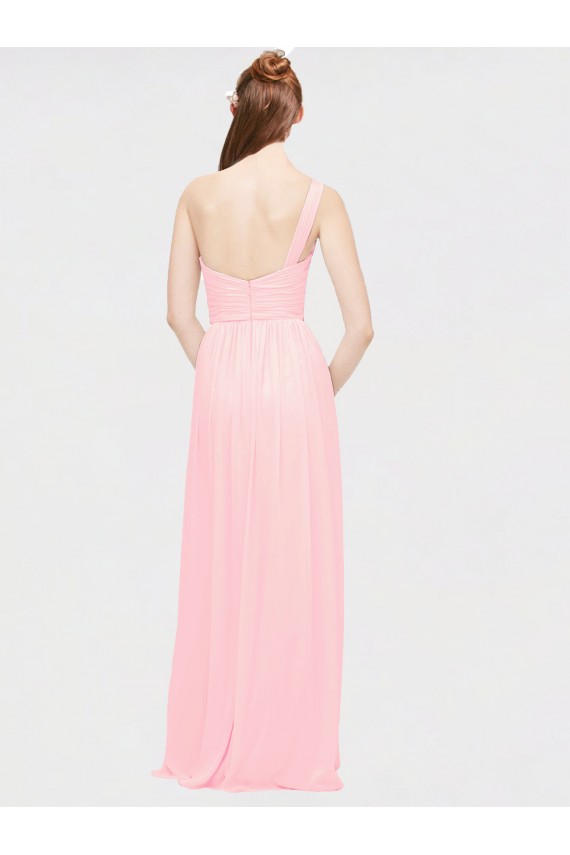 One Shoulder Twisted Waist Sweetheart Chiffon Bridesmaid Dress Brisbane