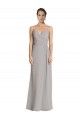 Long Chiffon A-Line Bridesmaid Dress with Criss-Cross Draped Bodice Brisbane