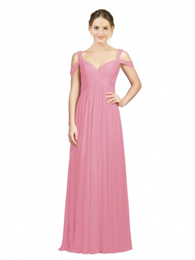 Sweetheart Long Chiffon Bridesmaid Dress with Off the Shoulder Straps Brisbane