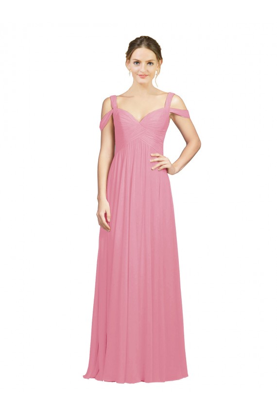 Sweetheart Long Chiffon Bridesmaid Dress with Off the Shoulder Straps Brisbane