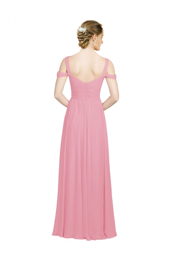 Sweetheart Long Chiffon Bridesmaid Dress with Off the Shoulder Straps Brisbane