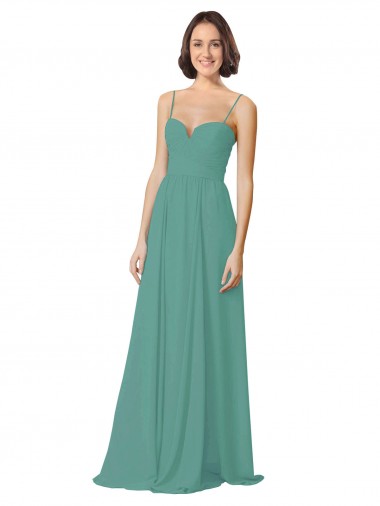 Spaghetti Straps Sweetheart A-Line Chiffon Bridesmaid Dress Brisbane