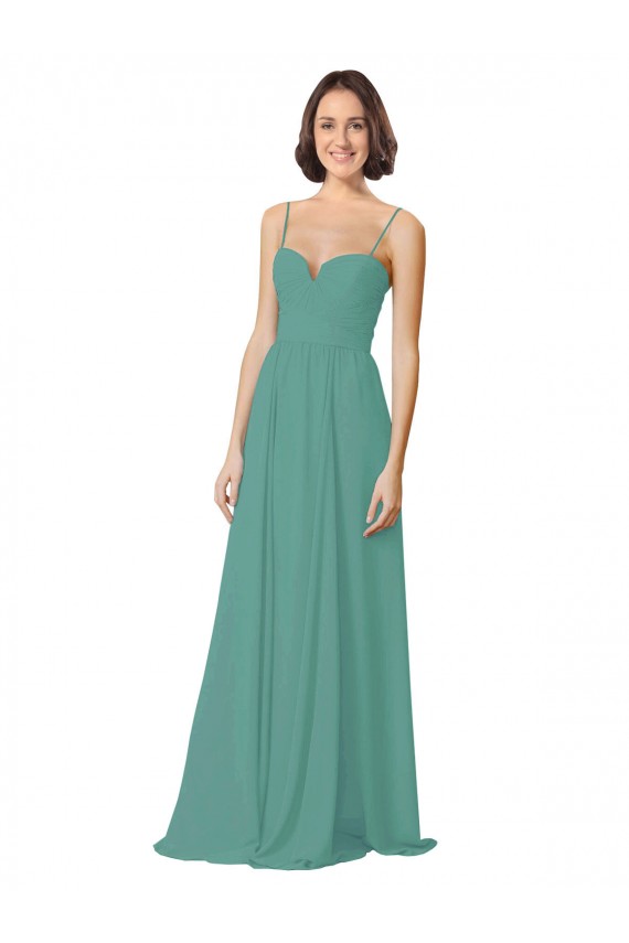 Spaghetti Straps Sweetheart A-Line Chiffon Bridesmaid Dress Brisbane