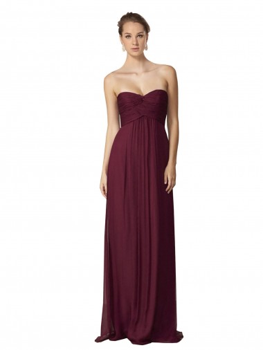 Floor Length Chiffon Bridesmaid Dress with Sweetheart Neckline Brisbane