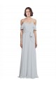 Off the Shoulder Spaghetti Strap Long Chiffon Bridesmaids Dress Brisbane