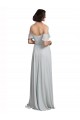 Off the Shoulder Spaghetti Strap Long Chiffon Bridesmaids Dress Brisbane